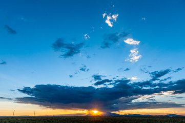 An impressive sky developing near meteor crater along route 66, US interstate 40.