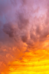 bright orange clouds during sunset