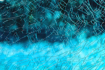 broken glass with many small cracks, background, texture
