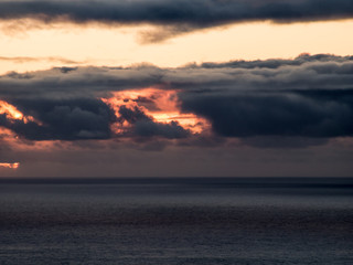fantastic dynamic storm clouds at sunset