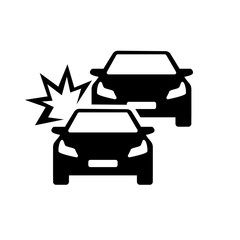 Obraz premium car crash accident on the road vector
