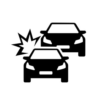 Car Crash Accident On The Road Vector