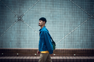 traveler man in Hong Kong