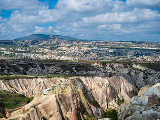 Landscape of Goreme panorama, Goreme, Cappadocia, Turkey.