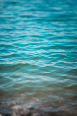 Deep blue sea beach line scene
