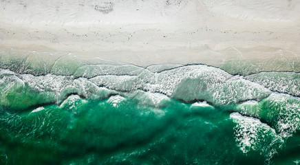 The Ocean beach in aerial view