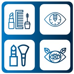Set of eyelashes icons such as Makeup, Eye , eyelashes