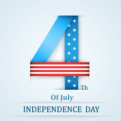 American Independence Day 4th of July. Typographic design. Vector illustration