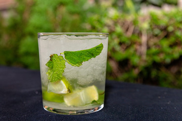 Delicious mojito with mint and lemon ready to enjoy