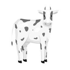 Vector illustration of cow and calf symbol. Collection of cow and milk stock vector illustration.