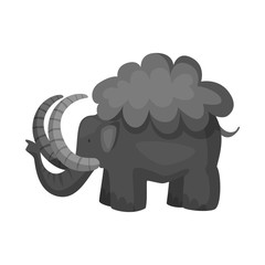 Vector illustration of mammoth and animal symbol. Set of mammoth and prehistory vector icon for stock.