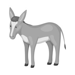 Vector design of donkey and animal sign. Collection of donkey and grey vector icon for stock.
