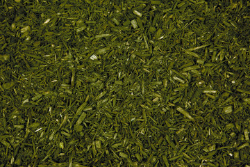 Mulch chips in dark green
