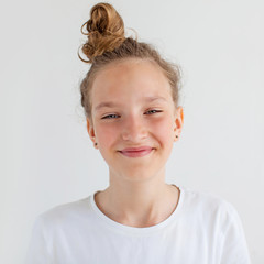 Portrait smiling young girl teen