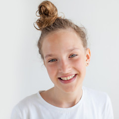 Portrait smiling young girl teen