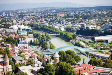 Top view of the old city of Tbilisi