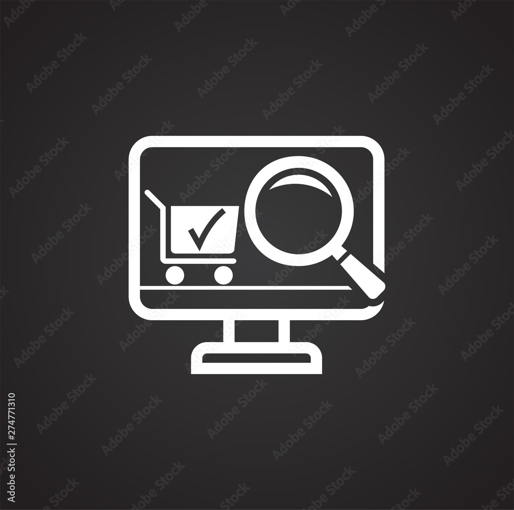 Poster search related icon on background for graphic and web design. simple illustration. internet concept 
