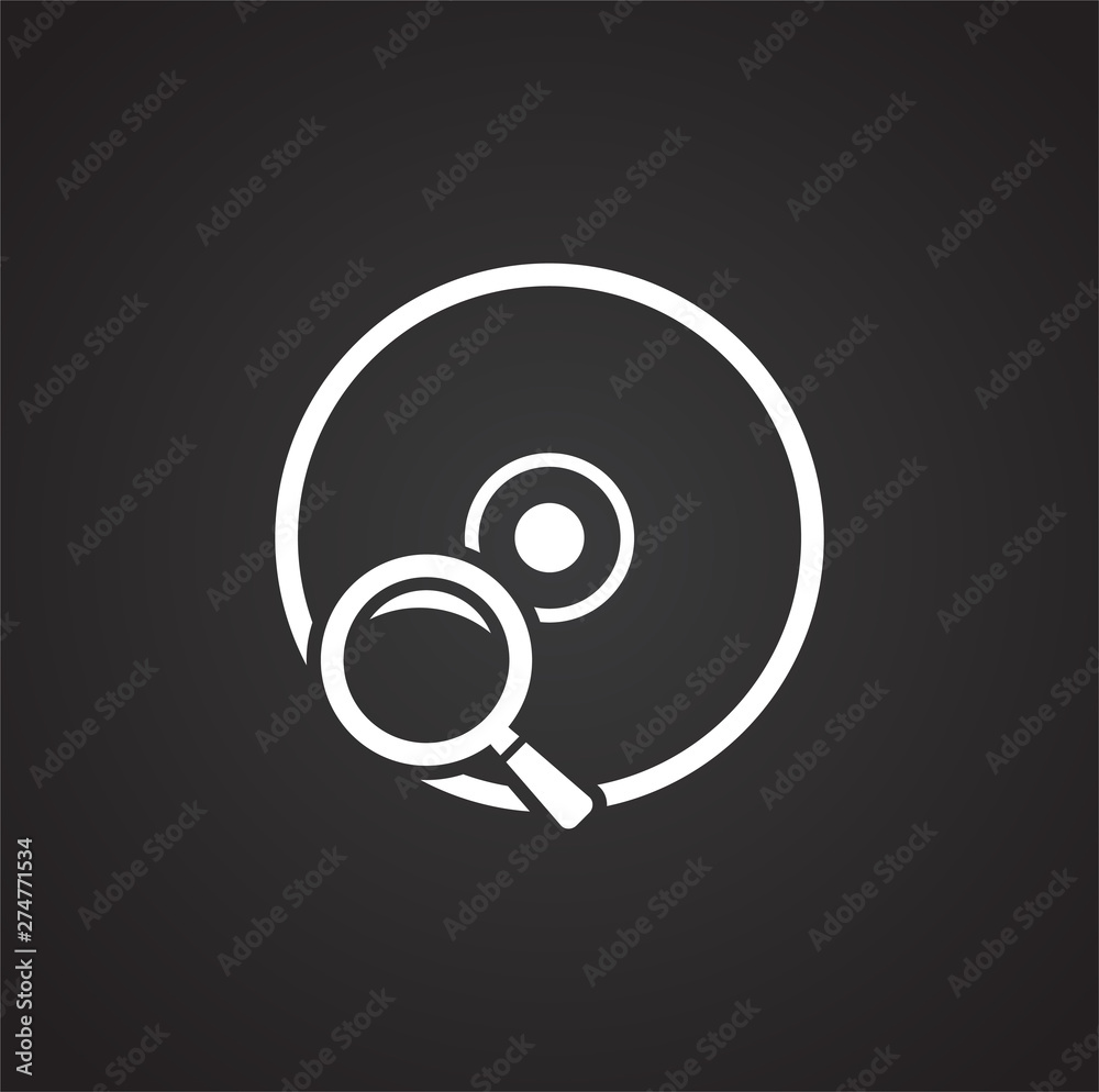 Poster search related icon on background for graphic and web design. simple illustration. internet concept 