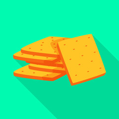 Vector design of biscuit and cracker icon. Collection of biscuit and bread stock symbol for web.