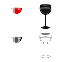 Vector illustration of candle and glass sign. Collection of candle and romantic vector icon for stock.