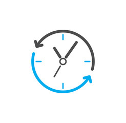 Time management related icon on background for graphic and web design. Simple illustration. Internet concept symbol for website button or mobile app.