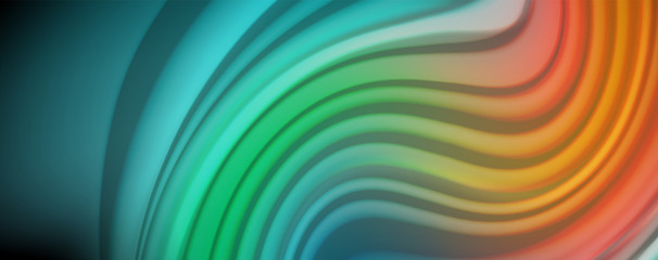 Obraz premium Flowing liquid colors - modern colorful flow poster. Wave liquid shapes. Art design for your design project