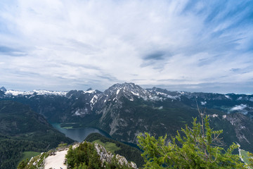 view of mountains and lake