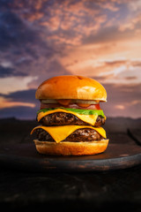 hamburguesa doble y doble queso