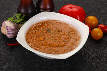 Famous Spanish gazpacho tomato soup