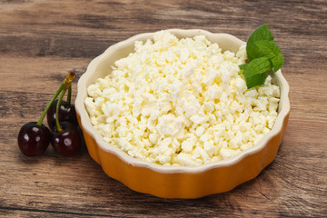 Fresh tasty curd in the bowl