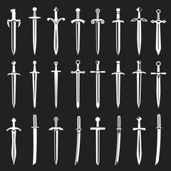 Swords on black background