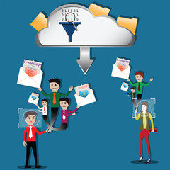 Big data concept,Mobile operator making greatest experience to customer - Vector