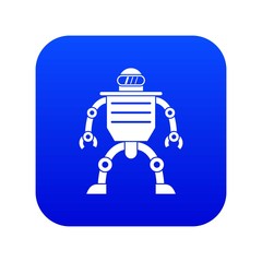 Humanoid robot icon digital blue for any design isolated on white vector illustration