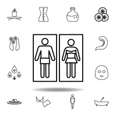 male, female symbol spa outline icon. Detailed set of spa and relax illustrations icon. Can be used for web, logo, mobile app, UI, UX