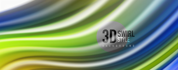 Modern Liquid color flow on white - colorful flow poster. Techno Wave Liquid shape in white color background. Design for your design project