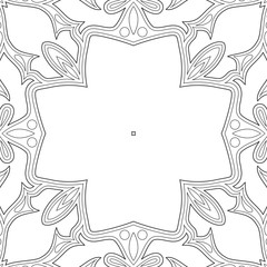 Monochrome Seamless Pattern with Mosaic Motif