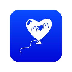 Mother holiday icon blue vector isolated on white background