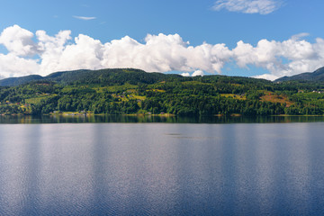 spellbinding landscape of Norwegian nature with high charming mountains and hills, wonderful rivers in which it is impossible not to fall in love