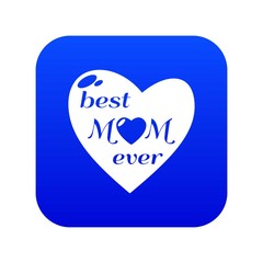 Best mother icon blue vector isolated on white background