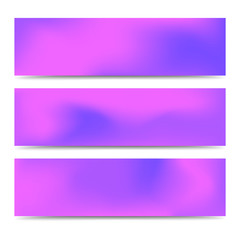 Smooth abstract blurred gradient pink banners set