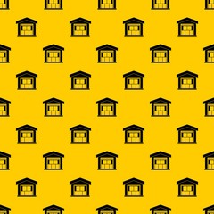 Warehouse building pattern seamless vector repeat geometric yellow for any design