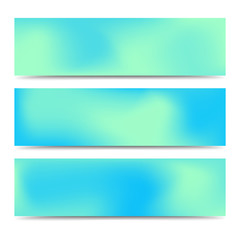 Obraz premium Smooth abstract blurred gradient blue banners set