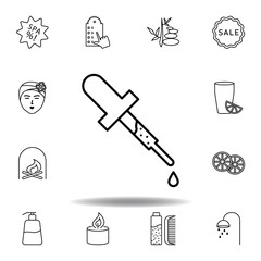 Dropper, medical, spa outline icon. Detailed set of spa and relax illustrations icon. Can be used for web, logo, mobile app, UI, UX