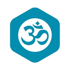 Symbol Aum icon in simple style on a white background vector illustration
