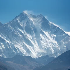 Deurstickers Lhotse Mt Lhotse op een zonnige dag