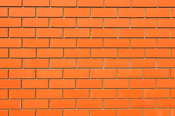 Red brick wall. Close-up. Background. Texture.