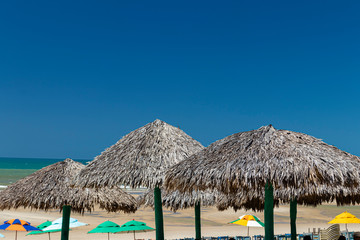 beach tents with roof made of dry leaf of coconut trees