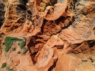 aerial view cliffs of the beach of Morro Branco, Ceará - Brazil
