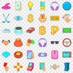 Gambling icons set. Cartoon style of 36 gambling vector icons for web for any design