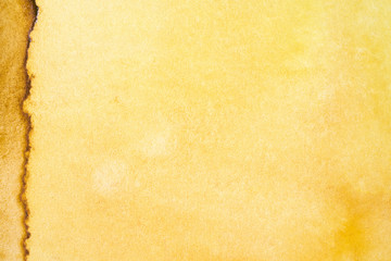 yellow watercolor background, sheet of paper covered with paint with texture